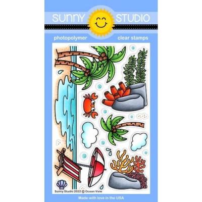 Sunny Studio Clear Stamps - Ocean View